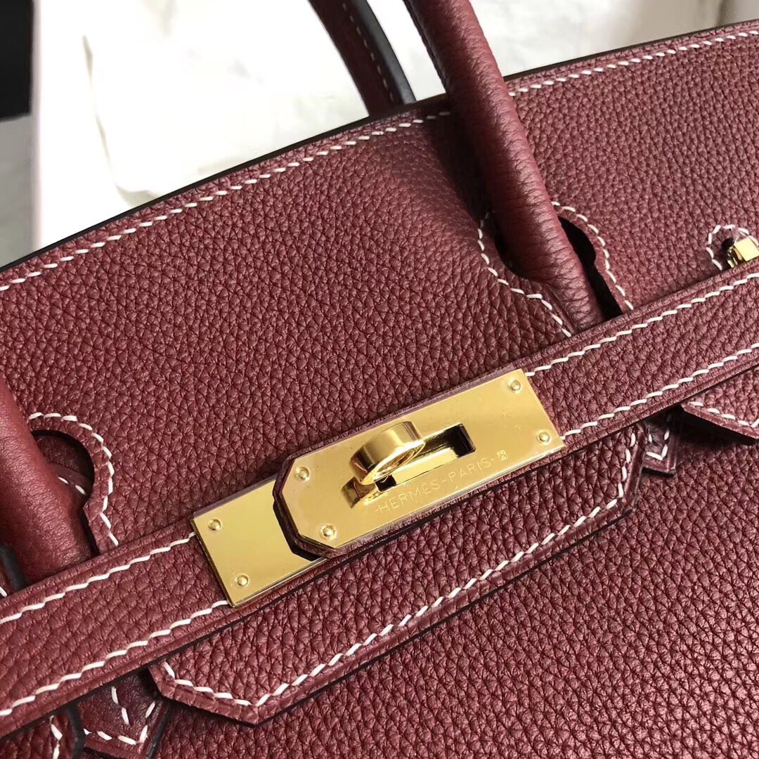 Hermes Birkin 35CM Togo Leather Handbag Burgundy